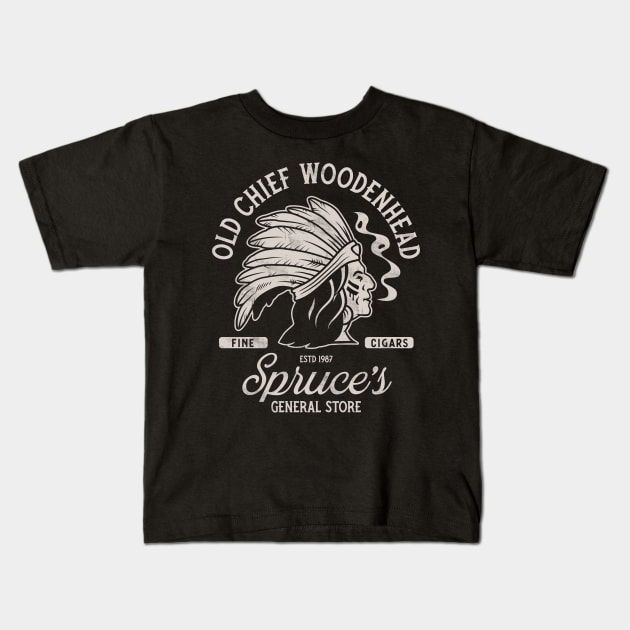 Old Chief Woodenhead Black & White- Stephen King - Vintage Distressed Horror Kids T-Shirt by Nemons